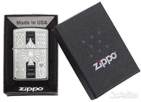 Зажигалка Zippo 24196 Ace High Polish Chrome
