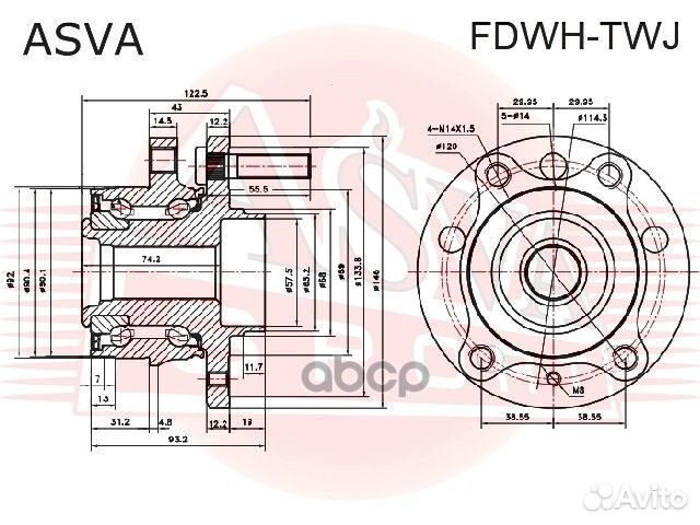 Ступица колеса перед/зад прав/лев fdwhtwj asva