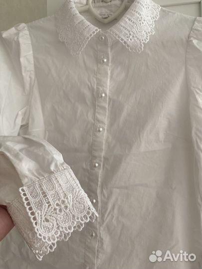 Рубашка белая для девочки 152