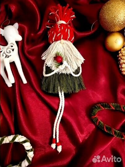 Новогодний подарок макраме 