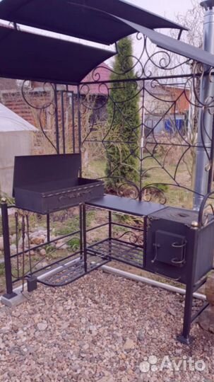 Мангал кованый с крышей