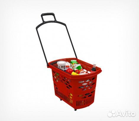 Корзинка-тележка покупательская 32л
