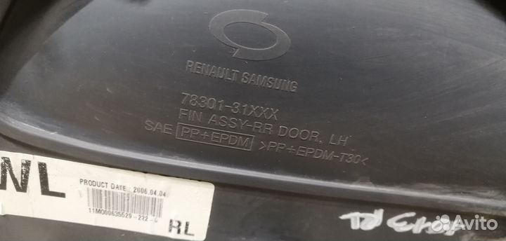 Обшивка двери задней левой Almera Classic (B10) 20