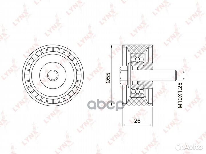 Ролик обводной ремня грм PB3012 lynxauto