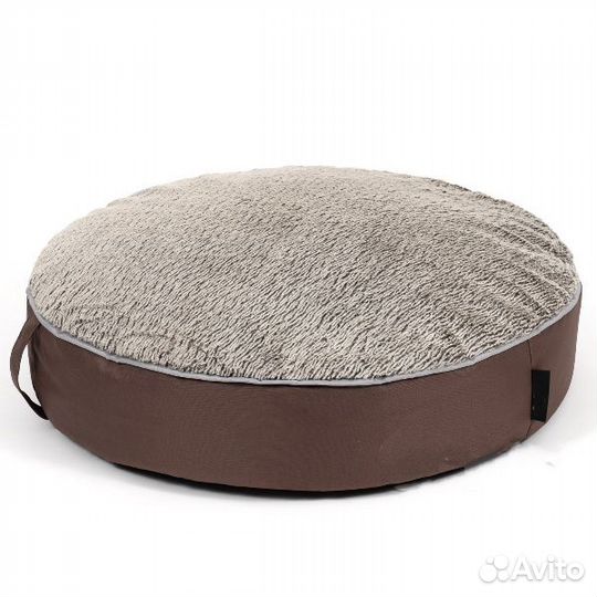 Лежанка для животных круглая коричневая/серая