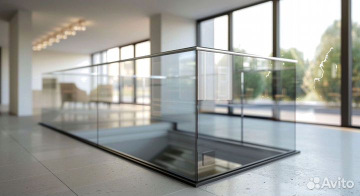 Стеклянные перила для лестницы. Под ключ