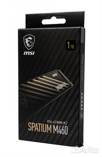 1 тб SSD M.2 накопитель MSI spatium M460