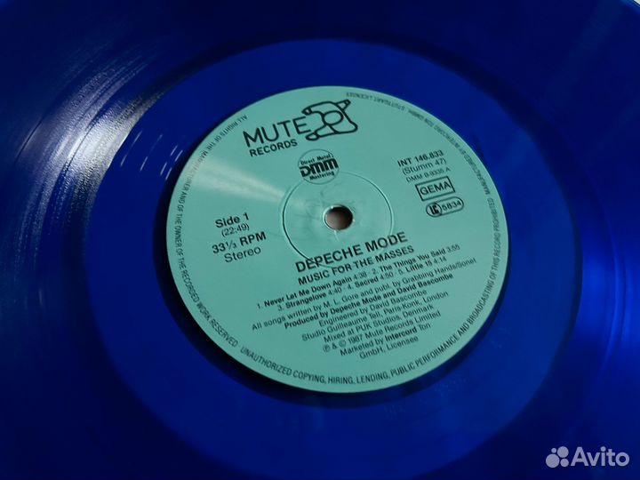 Винил Depeche Mode – Music For The Masses LP, Blue