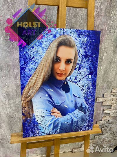 Портрет по фото на холсте