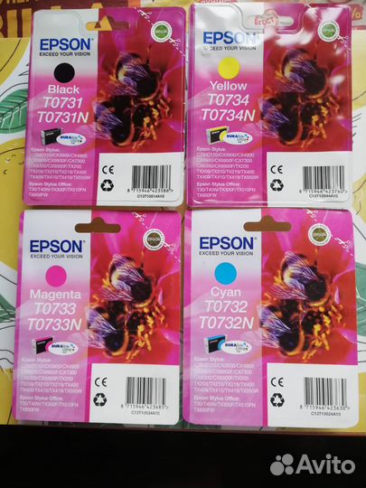 Картриджи Epson T0731,T0732,T0733,T0734 оригинал