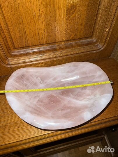 Шикарная большая чаша из розового кварца