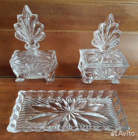 Набор для туалетного столика Хрусталь ГДР 1960-е г
