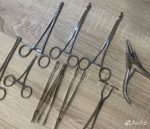 Инструменты для пирсинга зажим пинцет с прорезью