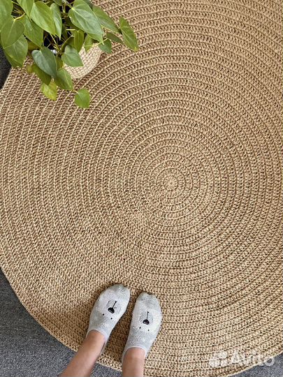 Ковер из джута круглый 125см