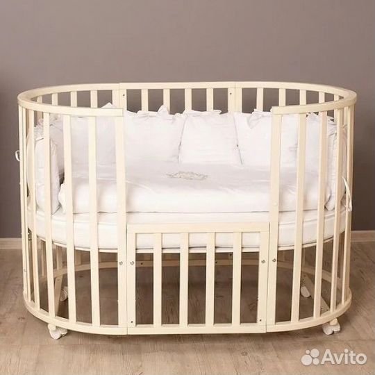 Детская кроватка с маятником круглая трансформер