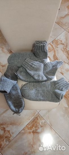 Носки шерстяные, ручной вязки