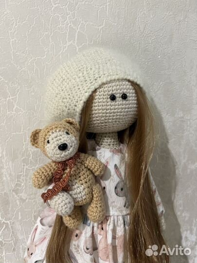Тильда. Вязаная интерьерная кукла ручной работы
