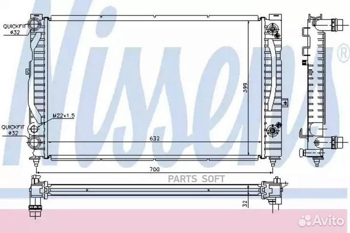 Радиатор двигателя audi A4 1 6-1 8 AUT. 96