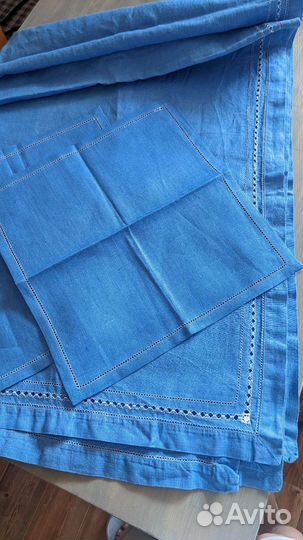 Льняная скатерть и салфетки