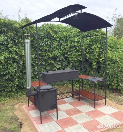 Мангал с печью