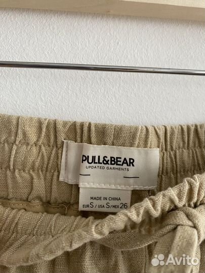 Льняные штаны Pull&Bear S