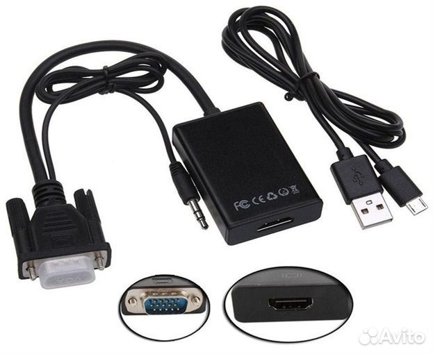 VGA-hdmi конвертер + аудио (3,5 jack) от USB