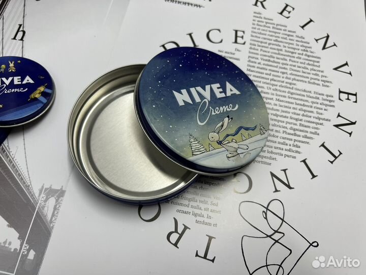 Пустые жестяные банки от крема nivea 2 штуки