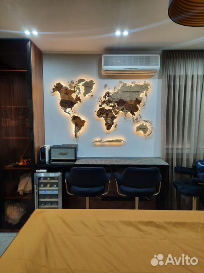 Качественная деревянная карта мира из дерева, Элек