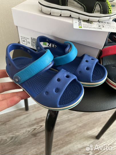 Сандали crocs c6,сандали с кожанной стелькой 23