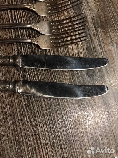 Посуда юммет мельхиор (вилка+нож) комплект