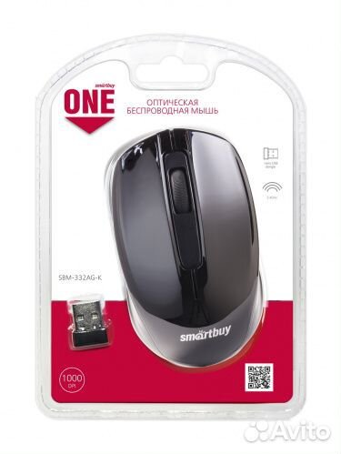 Мышь SmartBuy SBM-332AG-K (беспр-ая)