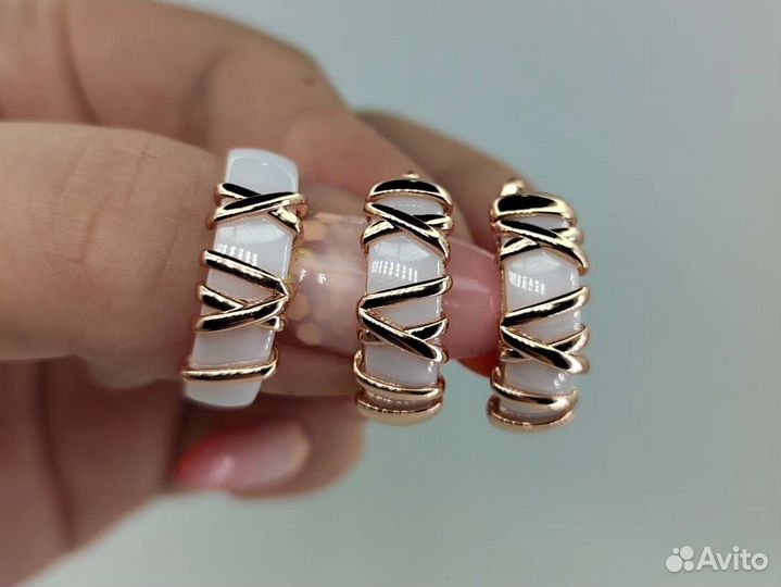 Набор cartier, керамика, покрытие золото