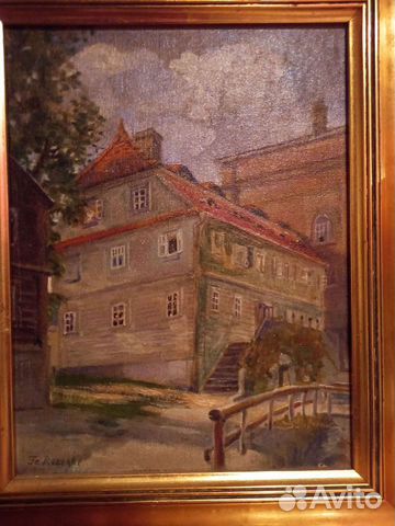 Антиквариат картина маслом на холсте