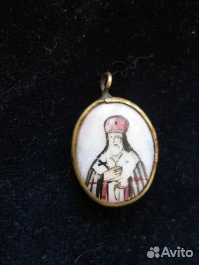 Старинная нательная иконка муфель18 век
