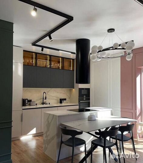 Кухня с рифленым фасадом в рассрочку новая