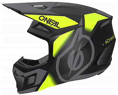 Мотошлем Oneal 3Series-V24 neon vision grey-yellow