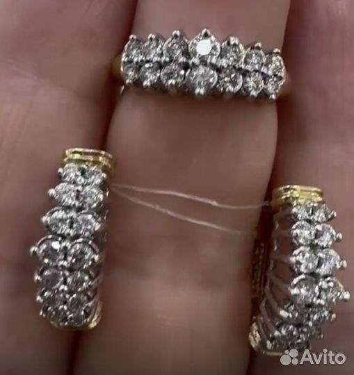 Комплект с бриллиантами 585
