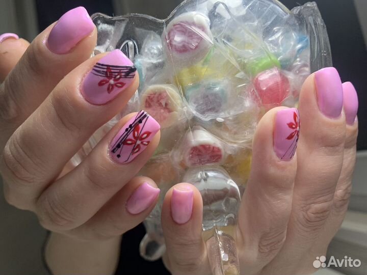 Маникюр+шеллак, педикюр