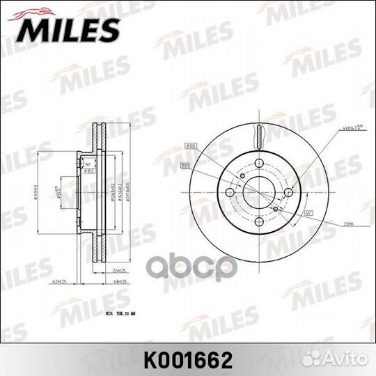 K001662 Диск тормозной toyota carina/caldina/CO