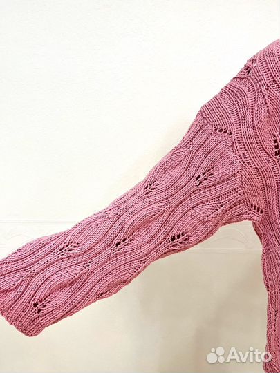Джемпер женский ажурный ручной работы из хлопка