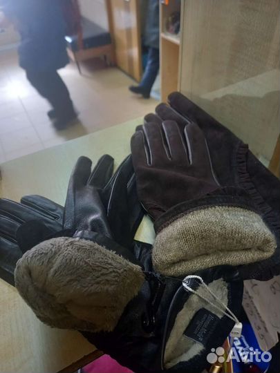 Перчатки женские кожаные