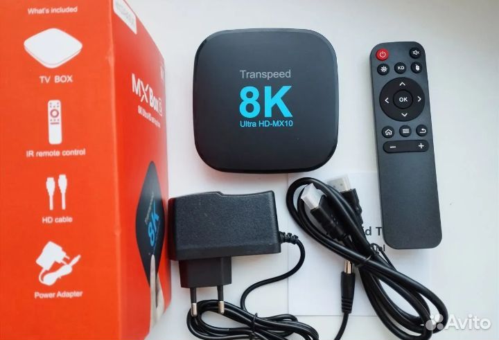 Андроид тв приставка 8K-MX до 128Gb прошитая