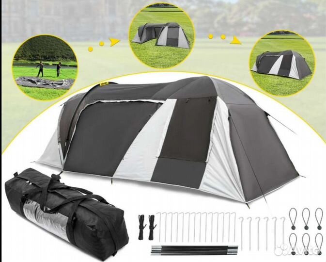 Палатка 6-месная 2х комнатная 480х240хh185