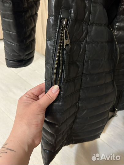 Кожаная куртка зимняя женская с натуральным мехом