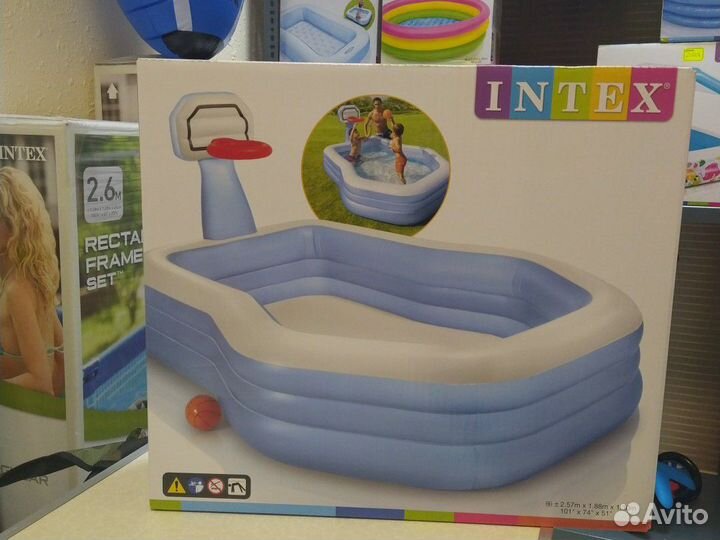 Бассейн надувной 257*188*130 см 790 л. Интекс