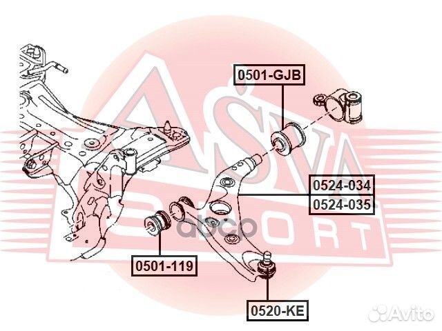 Рычаг передний левый 0524034 asva