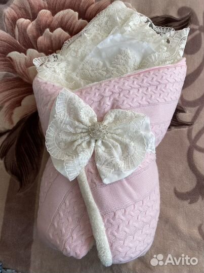 Зимний конверт на выписку для девочки