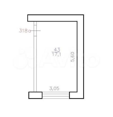 Комната 17,1 м² в 1-к., 3/9 эт.