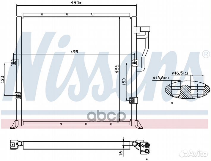 Радиатор кондиционера 483x435 94157 Nissens