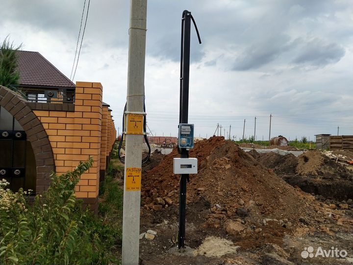 Подключение Эл.снабжение участков ижс трубостойка